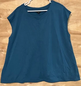 J Jill Tank Top Petite XL türkis Wearever fließende Tunika weich Lagenlook Lagom - Bild 1 von 7