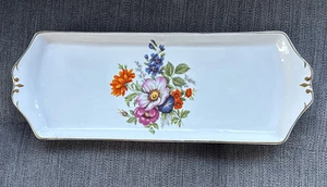 New Loucarte PORTUGAL WHITE Flowers 16” Rectangle Baguette/cake Serv. Tray plate - Picture 1 of 4