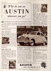 Anuncio impreso de auto Austin A40 Somerset 1953 Austin Motor Company Birmingham BMC - Imagen 1 de 1