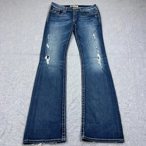 BKE Jeans Womens 31x37.5 Stella Bootcut Dark Low Rise Slim Stretch Western Denim - Picture 1 of 15