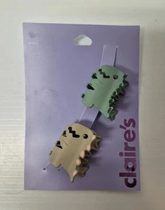 NEW T-Rex Dinosaur Hair Claw Clip Accessory Metal Claire's Girls - Picture 1 of 6