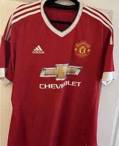 Manchester United Home Shirt 2015/16 adidas Size Large – Chevrolet Sponsor – Red - Picture 1 of 2