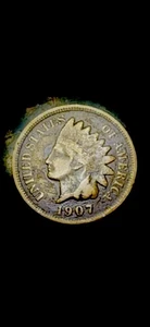 1907 INDIAN HEAD CENT W/ STRIKE THROUGH - Picture 1 of 8