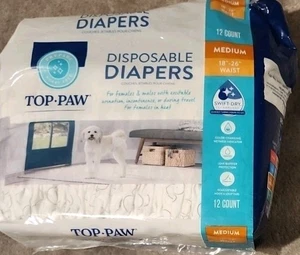 Top Paw 10-11 Stück Einwegwindeln für weibliche männliche Hunde Größe Medium 18'-26" Taille - Bild 1 von 1