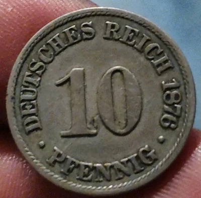 1876c Deutsches Reich 10 Pfennig Germany German Empire Coin - Image 1 of 3