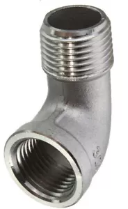 (10 Pack) 1/8" NPT 304 Stainless Steel Street Elbow Pipe 150 Threaded Fitting - Picture 1 of 2