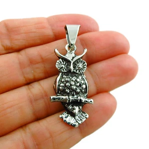 Owl Pendant 925 Sterling Silver Learning Knowledge Design Jewellery for Women - Picture 1 of 5