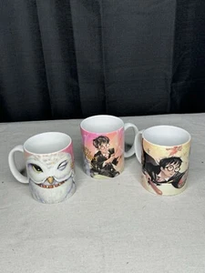(3) Harry Potter & Sorcerer's Stone Hedwig owl ceramic 10-oz mug 2000 vintage - Picture 1 of 12