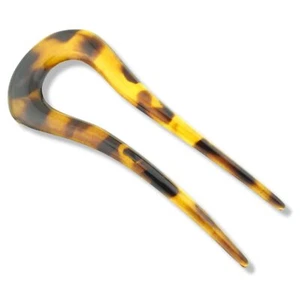 Parcelona French Curved U Large Celluloid Chignon Wavy Hair Stick for Women - Picture 1 of 16