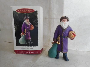 Hallmark Merry Olde Santa Ornament 6th in Series  SANTA IN PURPLE WITH PRESENTS - Picture 1 of 5