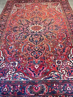 8'2"x11'6" Hand-Knotted Wool Geometric Herize Area Rug - Handmade Tribal Carpet - Image 1 of 4