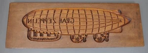 Altes geschnitztes Holz-Model Backform um 1925/30 mit Graf Zeppelin Luftschiff - Bild 1 von 3