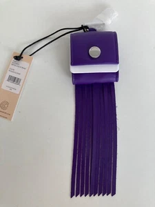 Custodia EarPod Rebecca Minkoff con frange micro borsa fiore della passione pelle viola - nuova con etichette - Foto 1 di 9