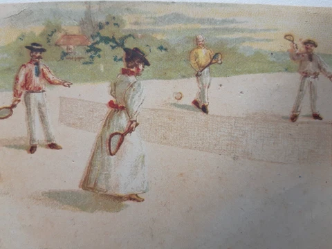 Antique French 1890's postcard Tennis  A Cover