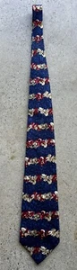 Vintage 1990s Metropolitan Museum of Art Floral Hawaiian Striped Silk Necktie - Picture 1 of 6