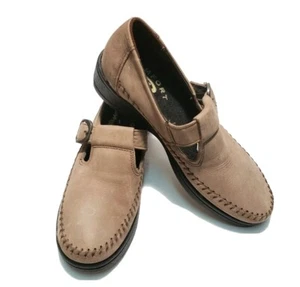 Walk Mokassins Dexter schmale braune bequeme Leder-Flats Größe 7N - Bild 1 von 12