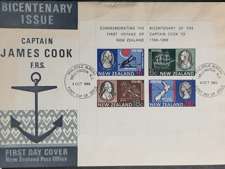 (NZL-228) NEW ZEALAND 1969 FDC Captain Cook Miniature sheet with SG MS910 - Image 1 of 1