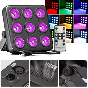 Matrice LED RGBW 9x20W luci par effetto palco discoteca DJ parete lavaggio luce DMX festa - Foto 1 di 10