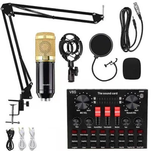 BM800+V8S Soundkarten Set Audio Kondensator Mikrofon Studio Gesang Mikrofon - Bild 1 von 8