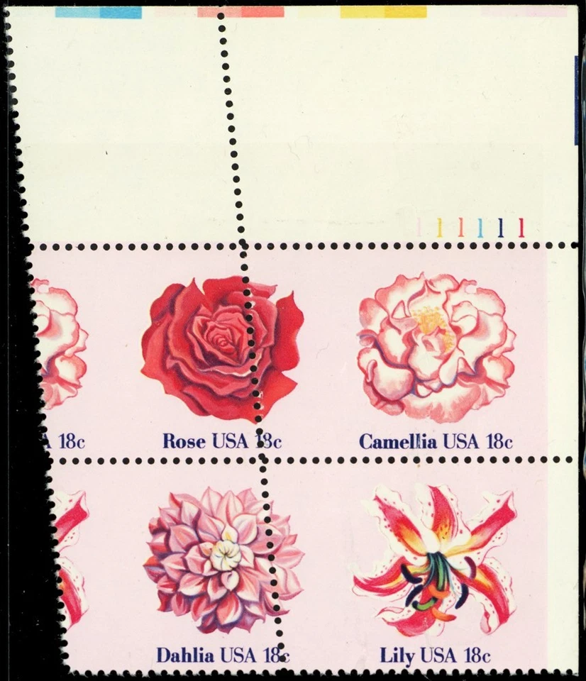 1879a, Large Misperforation Shift ERROR Plate Block of Flowers - Stuart Katz - Image 1 of 1