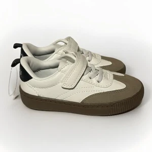 CARTER'S UNISEX BOY/GIRL SIZE 10 WHITE LEATHER EASY ON/OFF SNEAKERS SHOES - Picture 1 of 5