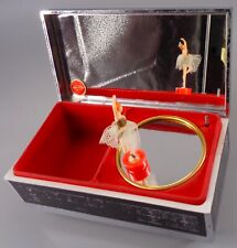 Vintage Metal Jewelry Box Ballerina Dancing Japan Scenic Lid Lady Mate