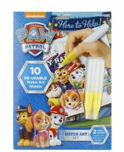KIDS ART PAW PATROL WATER ART,2 X WATER PENS,10 REUSABLE SHEETS, SUIT 3 YRS PLUS - Picture 1 of 4