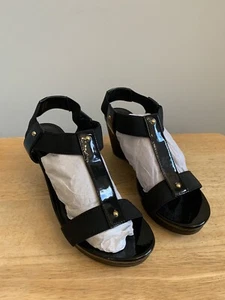 Chaps Women’s Synthetic Rafina Open Toe Slip On Black Block Heels Size 7 - Picture 1 of 3