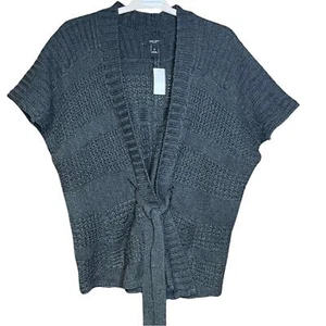 Nine West cardigan sweater poncho vest gray oversized warm size small - Picture 1 of 5