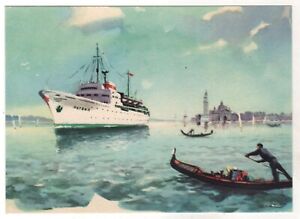 1950s Motor ship "LATVIA" Navy of the USSR OLD Soviet Russian Postcard Vintage