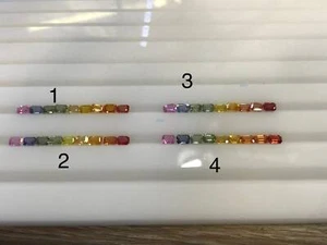 4x3mm Emeraldcut Rainbow sapphires Good Quality loose stones 1 ring set - Picture 1 of 3