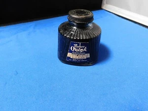 VINTAGE PARKER QUINK BLUE/BLACK PERMANENT INK (4 OZ) - Picture 1 of 4