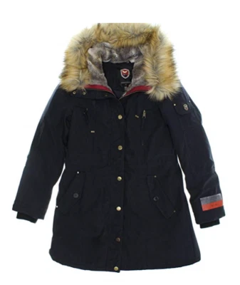 1 Madison Expedition Ladies' Anorak Jacket Faux Fur Hood- Deep Navy - Image 1 of 4