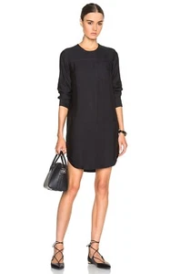 JAMES PERSE Black Sanded Satin Long Sleeve Tunic Dress, Size 0/XS - Picture 1 of 10