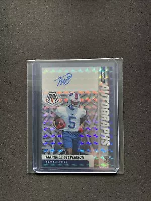 2021 Mosaic Marquez Stevenson Rookie Autographs Prizm RA-93 RC Buffalo Bills - Image 1 of 2