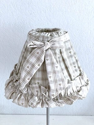 CLAYRE & EEF, romantischer Lampenschirm mit Herz Rüschen, Stoff Husse, Ø 22 cm - Bild 1 von 2