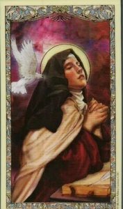 *Tarjeta Santa-"Santa Teresa de Ávila"-Marcador Oración/ (Tarjeta Santa-Laminada) (L23-S1} - Imagen 1 de 2