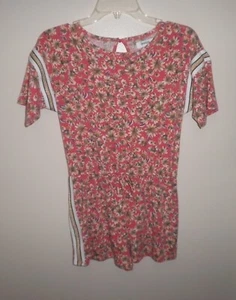 Speechless Kids Red & Gold Floral Romper- Girls Size L (10-12) - Picture 1 of 3