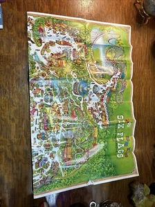 Vintage 1979 Six Flags Over Georgia Souvenir Map Theme Park Colorful - Picture 1 of 11
