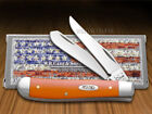 Case xx Knives Mini Trapper Smooth Orange Delrin Pocket Knife Stainless 80505