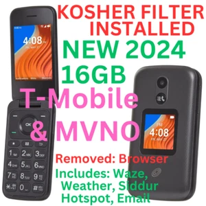 NEW UNLOCKED TCL FLIP 2 GSM KOSHER FILTER W/ WAZE WEATHER SIDDUR EMAIL TMOBILE - Picture 1 of 13