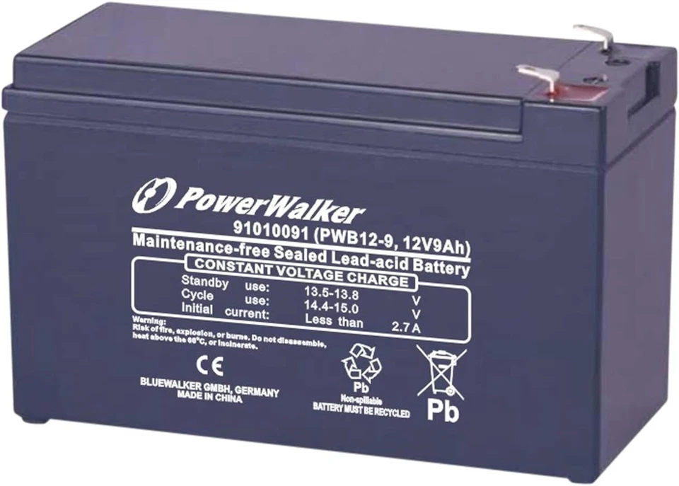 PowerWalker Pwb12-9 Lead Acid VRLA 9ah 12v 91010091