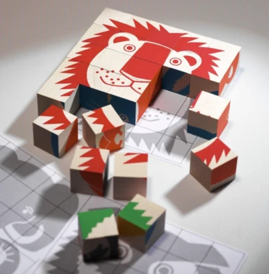 原装 Naef 动物益智游戏玩具木立方体蒙特梭利 Aoi Huber Kono 全新 — 第 1/4 张图片