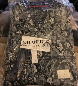 Silverstone Collection 2xl Moderate Fit Langarm Schwarz Weiß Weiß Neu  - Bild 1 von 2