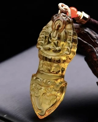 Colgante Vajra Cristal Cuarzo Citrino Amarillo Natural AAAAA Foto 1 de 4