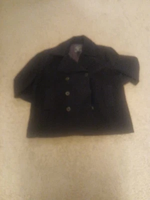 Abrigo American Eagle Lana Guisante Mujer Talla Grande Azul Marino Doble Bolsillo 3 Botones Foto 1 de 4