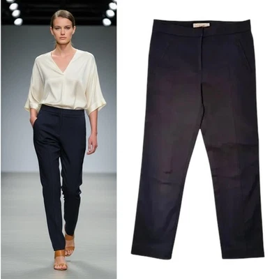 Tory Burch Vanner Slim Ankle Pants Women's Size 2 Black Tapered leg Stretch - Image 1 of 4