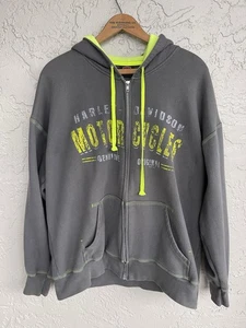 Harley Davidson Grau Full Zip Hoodie Herren L Langarm Customized. - Bild 1 von 8