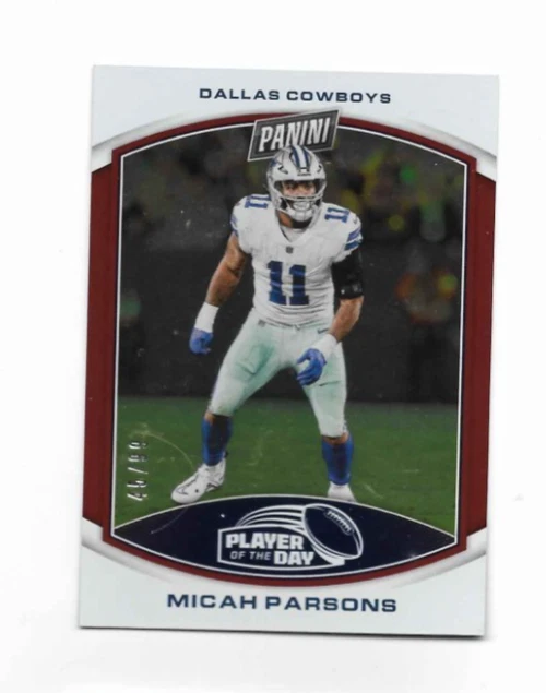 2023 Panini Player of the Day Red #4 Micah Parsons 45/99 Dallas Cowboys - Image 1 of 1