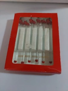 Handmade Whimsical Art Glass Santa Red Boot Stir Sticks (Set Of 6) - Picture 1 of 8